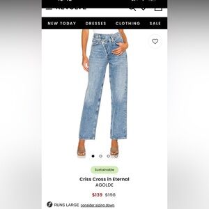 Agolde Blue Straight-Leg Jeans